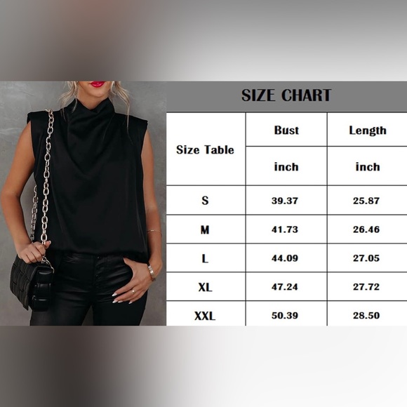 🔥HOT🔥NWT Rachel Zoe Black Satin Mock Drape Neck Top Sz XL - Picture 5 of 13